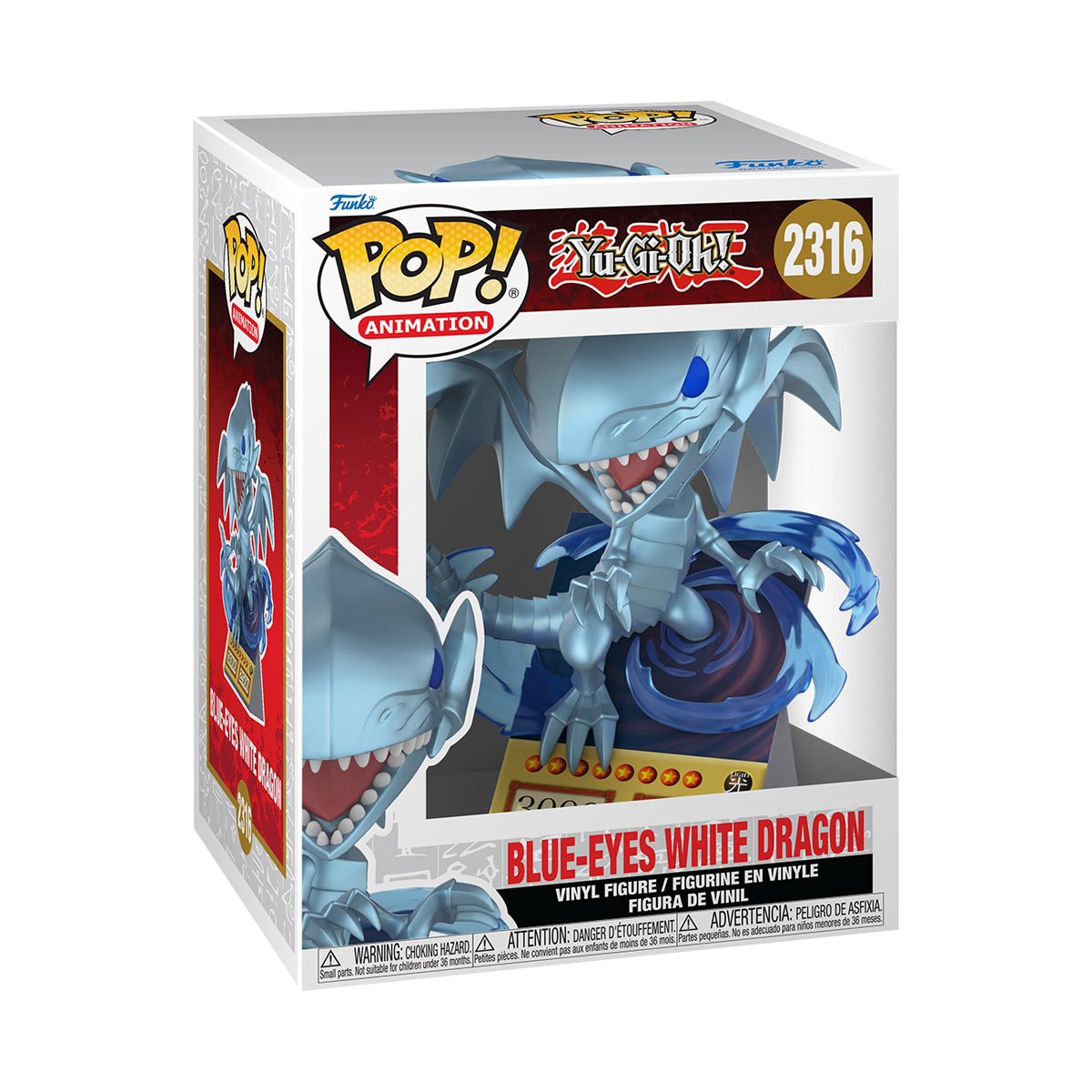 Yu-Gi-Oh Blue-Eyes White Dragon Card Premium Funko Pop! Vinyl Figure #2316