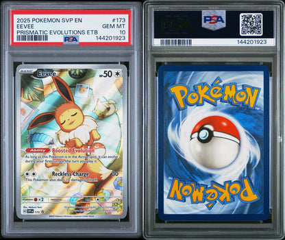 2025 POKEMON SVP EN-SV BLACK STAR PROMO | PRISMATIC EVOLUTIONS ELITE TRAINER BOXEEVEE 173 PSA 10