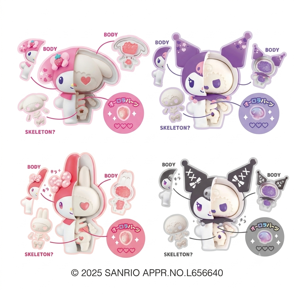 Blind Box Sanrio Kuromi and My Melody Katai Fantasy Puzzle (1 Figure per Box)